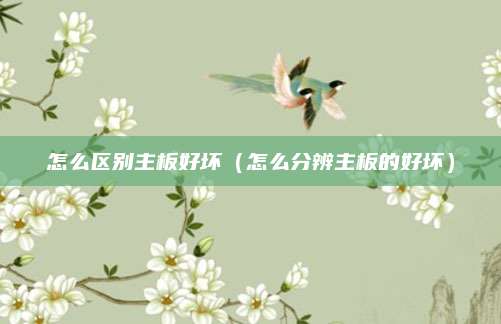 怎么区别主板好坏（怎么分辨主板的好坏）