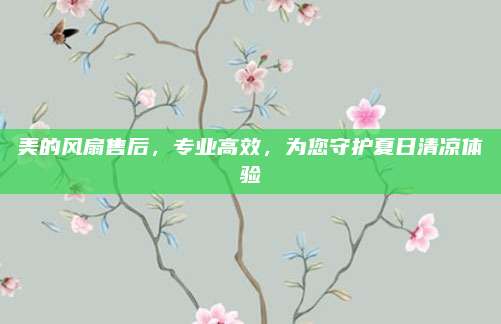 美的风扇售后,专业高效,为您守护夏日清凉体验