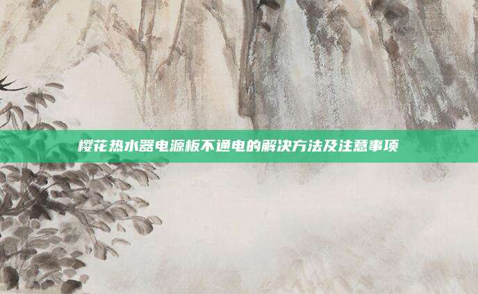 樱花热水器电源板不通电的解决方法及注意事项
