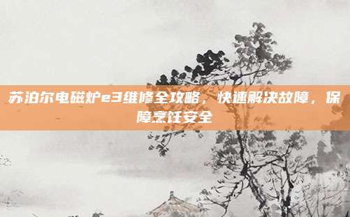 苏泊尔电磁炉e3维修全攻略,快速解决故障,保障烹饪安全