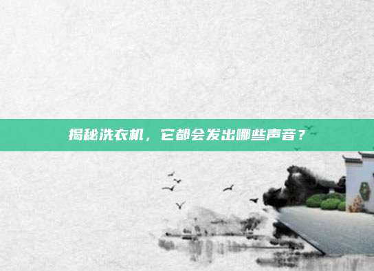 揭秘洗衣机,它都会发出哪些声音?