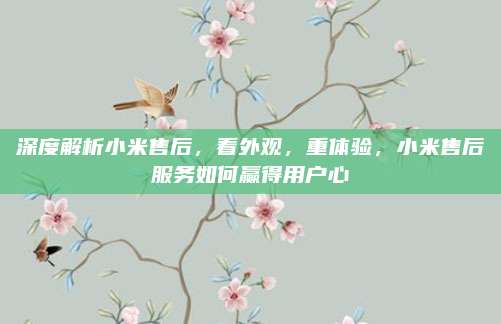 深度解析小米售后,看外观,重体验,小米售后服务如何赢得用户心