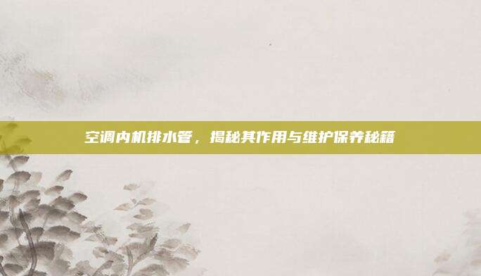 空调内机排水管,揭秘其作用与维护保养秘籍