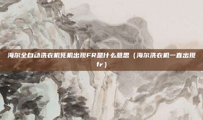 海尔全自动洗衣机死机出现FR是什么意思(海尔洗衣机一直出现fr)