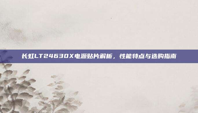 长虹LT24630X电源贴片解析,性能特点与选购指南