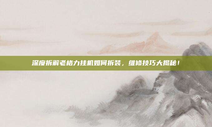 深度拆解老格力挂机如何拆装,维修技巧大揭秘!