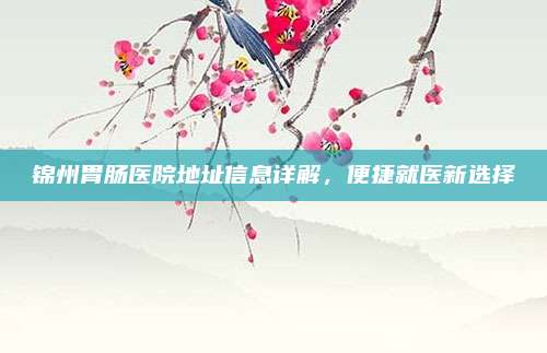 锦州胃肠医院地址信息详解,便捷就医新选择