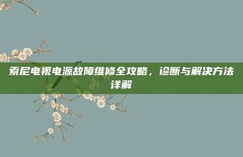索尼电视电源故障维修全攻略,诊断与解决方法详解