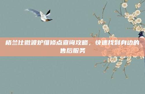格兰仕微波炉维修点查询攻略,快速找到身边的售后服务