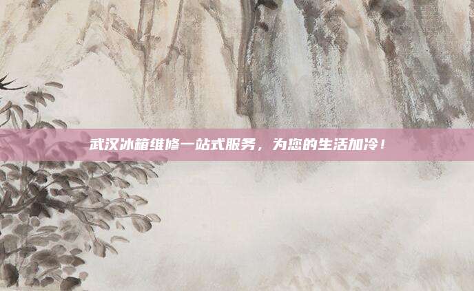 武汉冰箱维修一站式服务,为您的生活加冷!