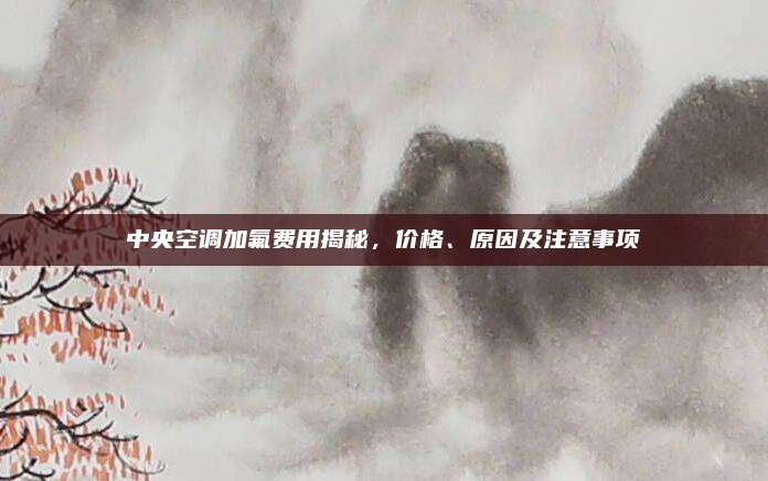中央空调加氟费用揭秘,价格、原因及注意事项