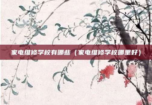 家电维修学校有哪些（家电维修学校哪里好）