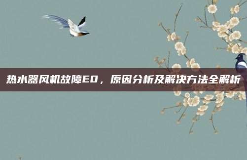 热水器风机故障E0,原因分析及解决方法全解析