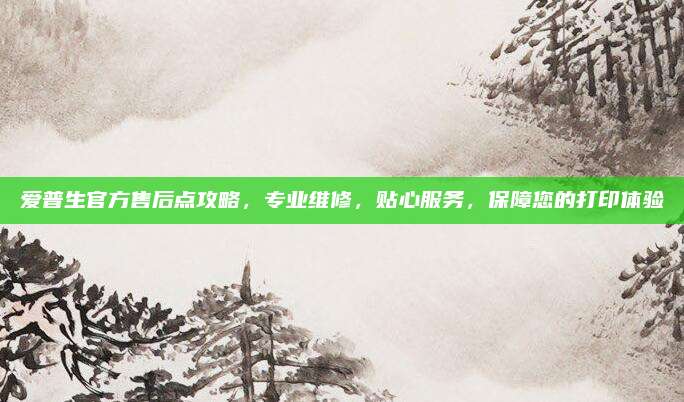 爱普生官方售后点攻略,专业维修,贴心服务,保障您的打印体验