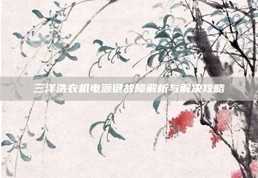 三洋洗衣机电源键故障解析与解决攻略