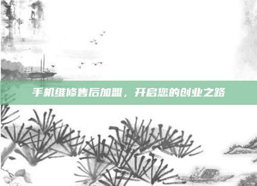 手机维修售后加盟,开启您的创业之路
