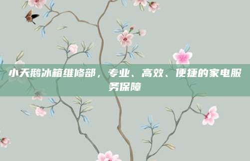 小天鹅冰箱维修部,专业、高效、便捷的家电服务保障
