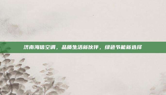 济南海信空调,品质生活新伙伴,绿色节能新选择