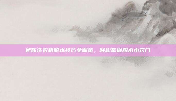 迷你洗衣机脱水技巧全解析,轻松掌握脱水小窍门