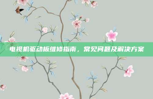 电视机驱动板维修指南,常见问题及解决方案