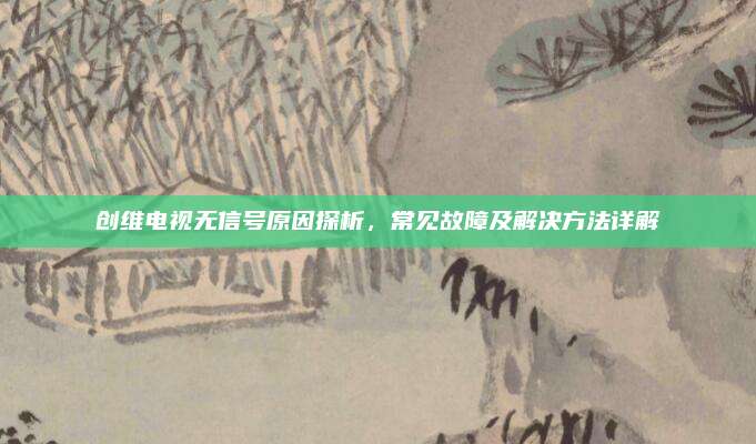 创维电视无信号原因探析,常见故障及解决方法详解