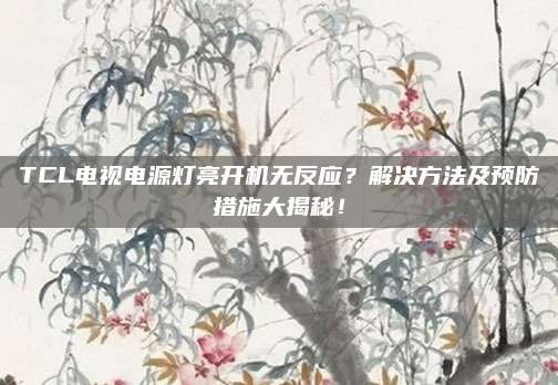 TCL电视电源灯亮开机无反应?解决方法及预防措施大揭秘!