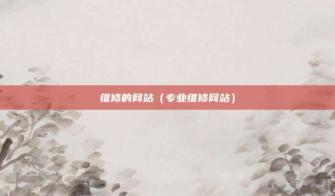 维修的网站(专业维修网站)