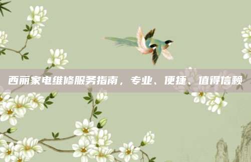 西丽家电维修服务指南,专业、便捷、值得信赖