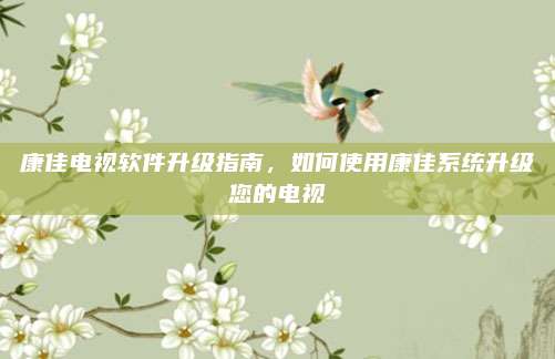 康佳电视软件升级指南,如何使用康佳系统升级您的电视