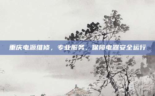 重庆电源维修,专业服务,保障电器安全运行