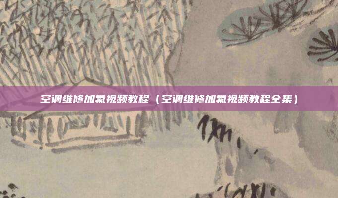 空调维修加氟视频教程（空调维修加氟视频教程全集）