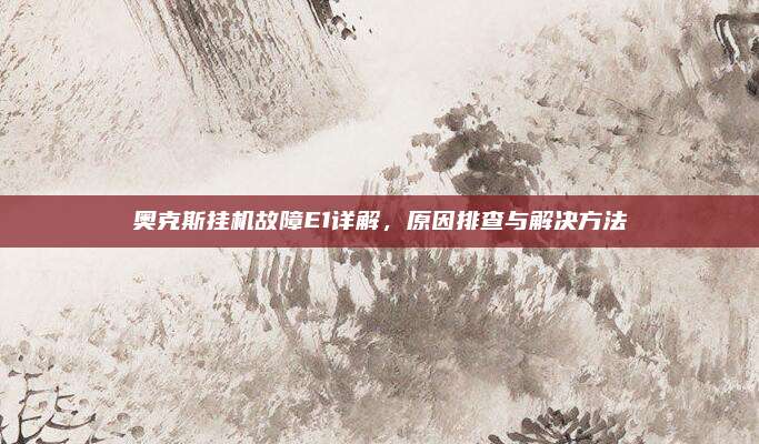 奥克斯挂机故障E1详解,原因排查与解决方法