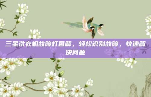三星洗衣机故障灯图解,轻松识别故障,快速解决问题