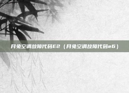 月兔空调故障代码E2（月兔空调故障代码e6）
