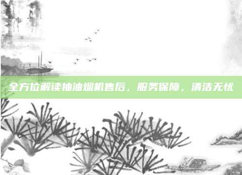 全方位解读抽油烟机售后，服务保障，清洁无忧