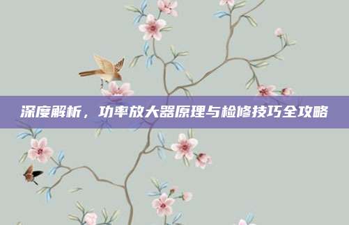 深度解析，功率放大器原理与检修技巧全攻略