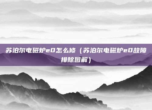 苏泊尔电磁炉e0怎么修(苏泊尔电磁炉e0故障排除图解)