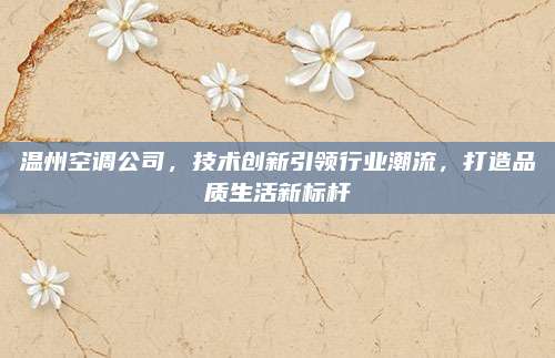 温州空调公司,技术创新引领行业潮流,打造品质生活新标杆