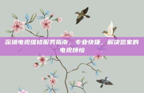 深圳电视维修服务指南,专业快捷,解决您家的电视烦恼