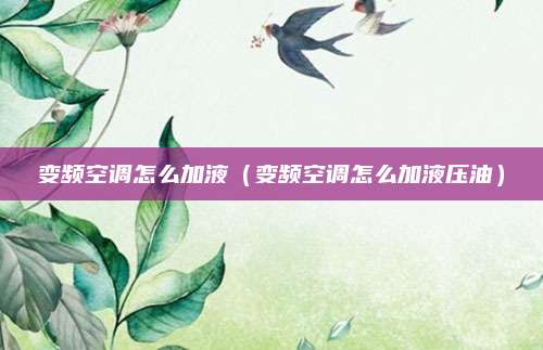 变频空调怎么加液(变频空调怎么加液压油)