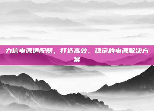 力信电源适配器,打造高效、稳定的电源解决方案