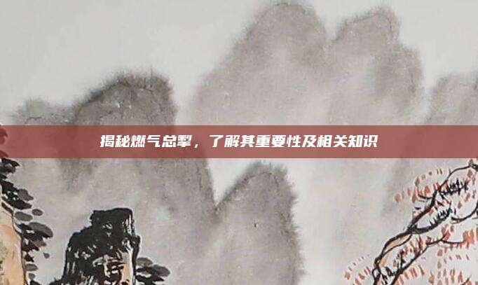 揭秘燃气总掣,了解其重要性及相关知识