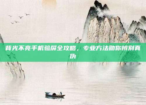 背光不亮手机验屏全攻略,专业方法助你辨别真伪