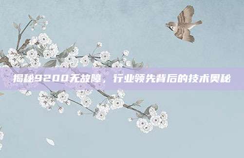 揭秘9200无故障,行业领先背后的技术奥秘