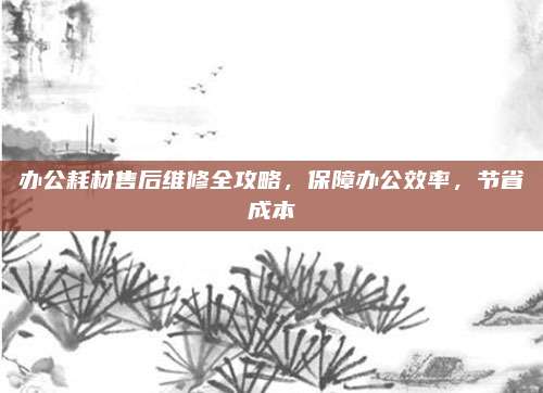 办公耗材售后维修全攻略,保障办公效率,节省成本
