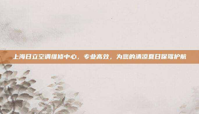 上海日立空调维修中心,专业高效,为您的清凉夏日保驾护航