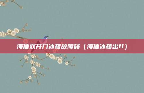 海信双开门冰箱故障码(海信冰箱出f1)