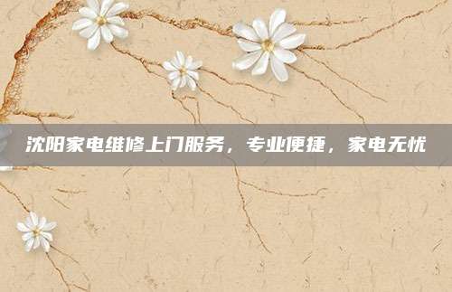 沈阳家电维修上门服务,专业便捷,家电无忧