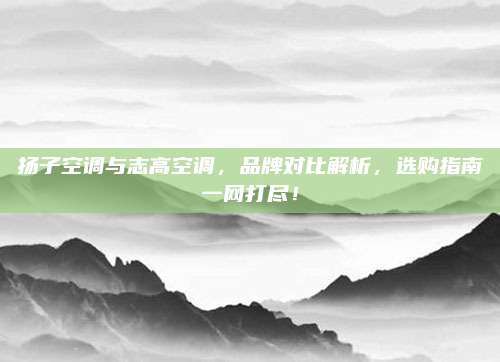 扬子空调与志高空调,品牌对比解析,选购指南一网打尽!