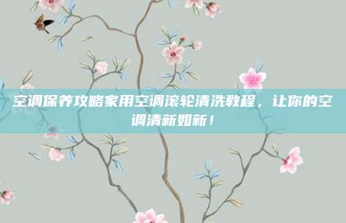 空调保养攻略家用空调滚轮清洗教程,让你的空调清新如新!